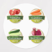 Frisches Gemüse aus landwirtschaftlichen Betrieben Etiketten (Design 2)