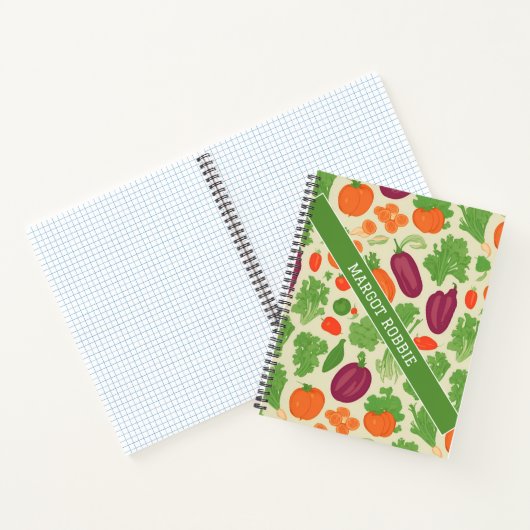 Frisches Gemüse, blumenfarbenes Muster Notizblock (Innenseite)