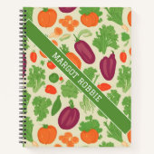 Frisches Gemüse, blumenfarbenes Muster Notizblock (Vorderseite)