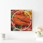 Frisches Gemüse ernten Quadratische Wanduhr (Zuhause)