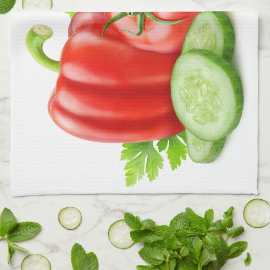 Frisches Gemüse Geschirrtuch (Gefaltet)