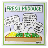 Frisches Gemüse Humorer Cartoon Küche Tile Fliese (Vorderseite)