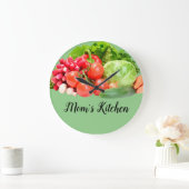 Frisches Gemüse - Küchenchefs für die Mama Große Wanduhr (Zuhause)