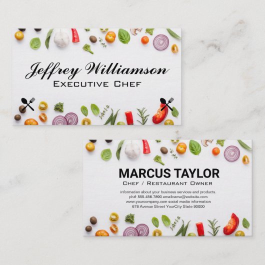 Frisches Gemüse | Kulinarisch Visitenkarte (Vorne/Hinten)