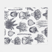 Frisches Gemüse nahtlos Muster. Brokkoli, Karro Fleecedecke (Vorderseite (Horizontal))