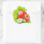 Frisches Gemüse Quadratischer Aufkleber (Tasche)