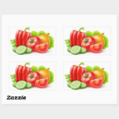 Frisches Gemüse Rechteckiger Aufkleber (Blatt)