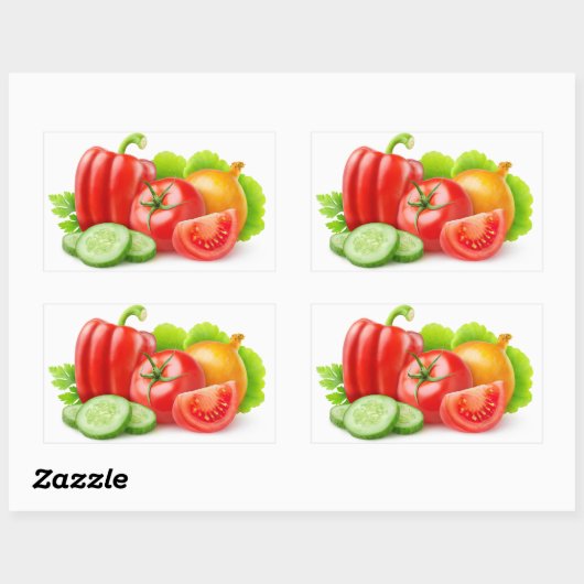 Frisches Gemüse Rechteckiger Aufkleber (Blatt)