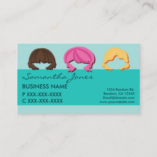 Frisches Gesicht Haarfärbekarten Visitenkarte (Vorderseite)
