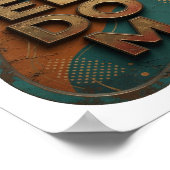 Frisches Gold FREEDOM 3D-Textkunst Poster (Ecke)
