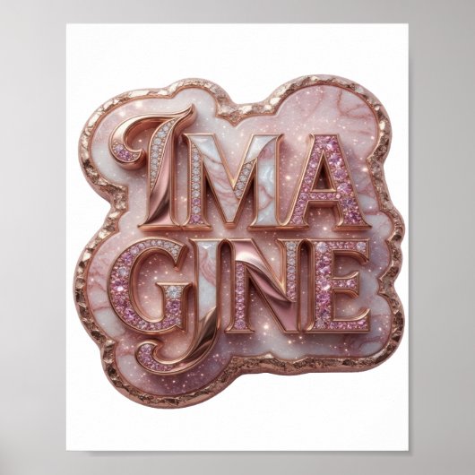 Frisches Gold IMAGINE 3D-Textart Poster (Vorne)