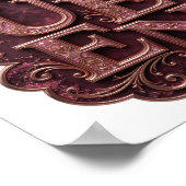 Frisches Gold QUEEN Textdesign Poster (Ecke)
