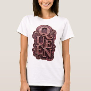 Frisches Gold QUEEN Textdesign T-Shirt