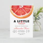 Frisches Grapefruit Wasserfarbe Citrus Baby Dusche Einladung (Stehend Vorderseite)