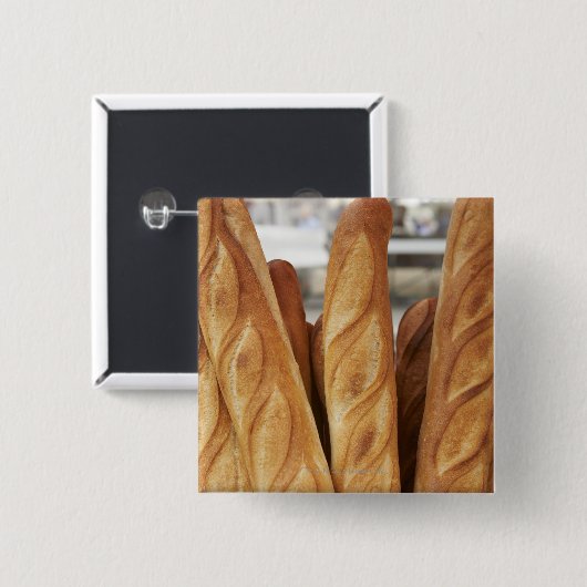 Frisches, heißes Baguettes Button (Vorne & Hinten)