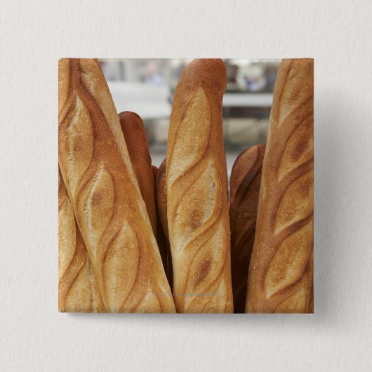 Frisches, heißes Baguettes Button (Vorderseite)