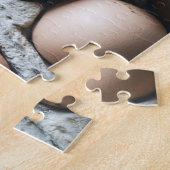 Frisches Hühnereier in Karton auf dem Markt Puzzle (Seite)