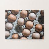 Frisches Hühnereier in Karton auf dem Markt Puzzle (Horizontal)