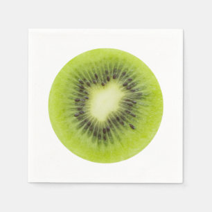 Frisches Kiwi. Runde Scheibe abgeschieden Serviette