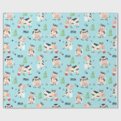 Frisches Kühe Milchmuster Geschenkpapier (Flach)