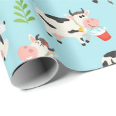 Frisches Kühe Milchmuster Geschenkpapier (Rolleneckpunkt)