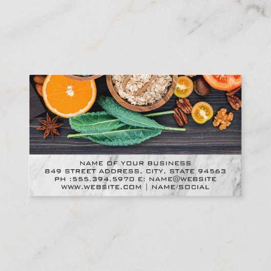 Frisches Lebensmittel Visitenkarte (Rückseite)