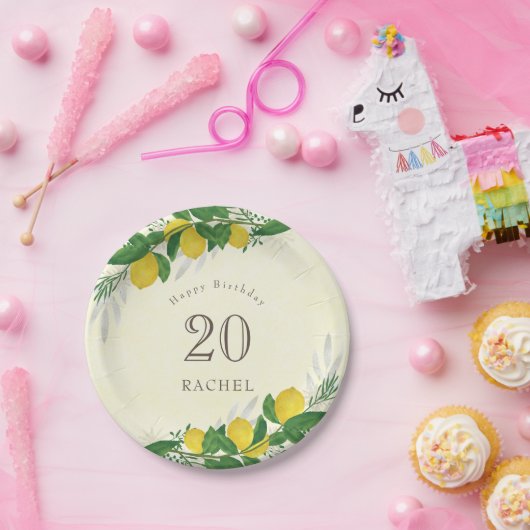 Frisches Lemon Birthday Party Paper Plate Pappteller (Party)