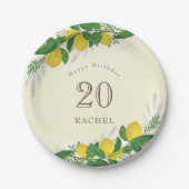Frisches Lemon Birthday Party Paper Plate Pappteller (Vorderseite)