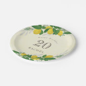 Frisches Lemon Birthday Party Paper Plate Pappteller (Schrägansicht)