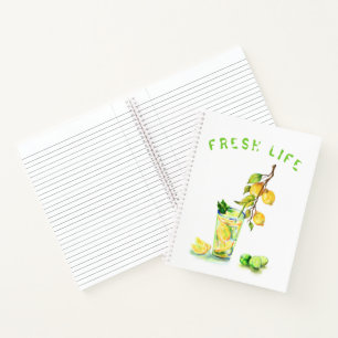 Frisches Lemon Drink Notebook - Benutzerdefinierte Notizblock