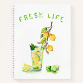Frisches Lemon Drink Notebook - Benutzerdefinierte Notizblock (Vorderseite)