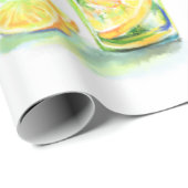 Frisches Lemon Juice Drink Lemonade Wrapping Paper Geschenkpapier (Rolleneckpunkt)