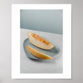 Frisches Melon Slice on Plate - Minimalistisches F Poster (Vorne)