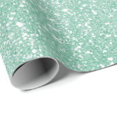 Frisches Minzgrün Weisses Glittermuster Geschenkpapier (Rolleneckpunkt)