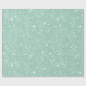 Frisches Minzgrün Weisses Glittermuster Geschenkpapier (Flach)