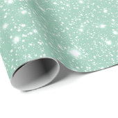 Frisches Minzgrün Weisses Glittermuster Geschenkpapier (Rolleneckpunkt)