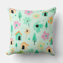 Frisches modernes Blumenmuster-Kissen Kissen