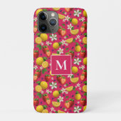 Frisches Obst Erdbeeren & ZitronenMonogramm - Rosa Case-Mate iPhone Hülle (Rückseite)