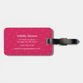 Frisches Obst Erdbeeren & ZitronenMonogramm - Rosa Gepäckanhänger (Rückseite horizontal)