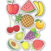 Frisches Obst für die Sommerzeit - Niedliche Kinde Aufkleber (Vorderseite)