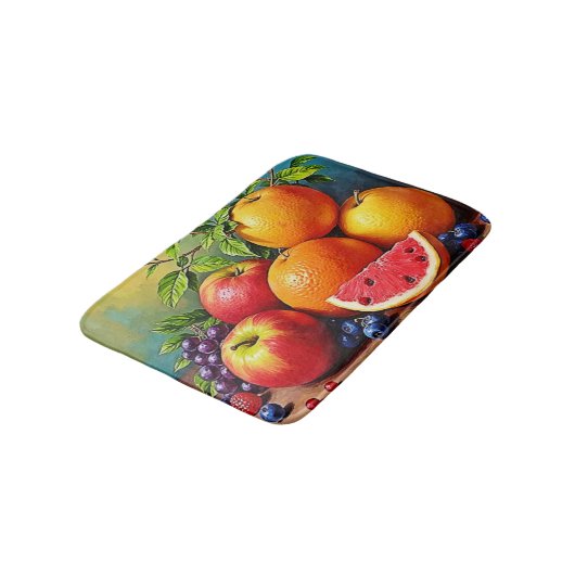 Frisches Obst in perfektem Mix Design Badematte (Schrägansicht)