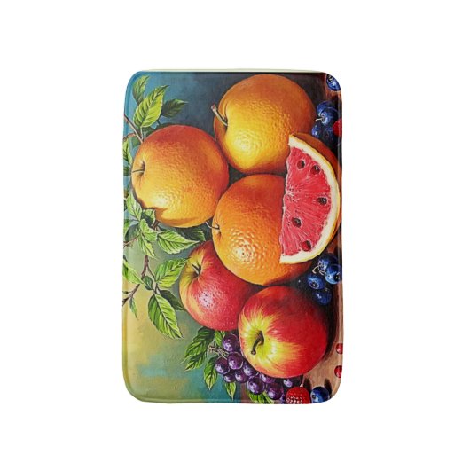 Frisches Obst in perfektem Mix Design Badematte (Vorderseite Vertikal)