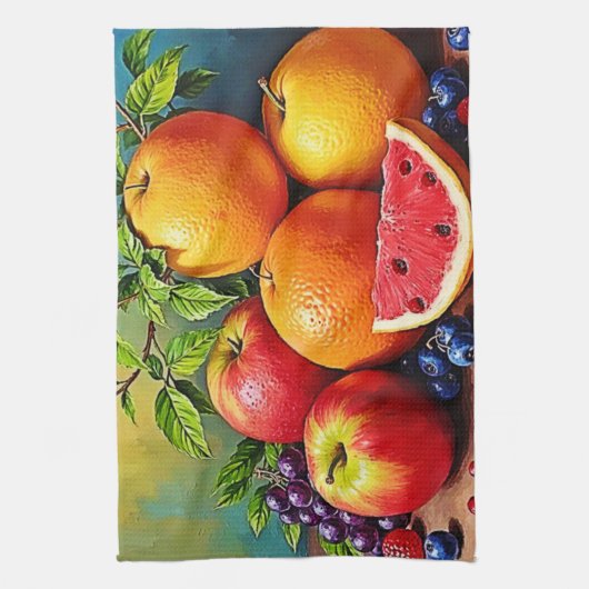 Frisches Obst in perfektem Mix Design Geschirrtuch (Vertikal)