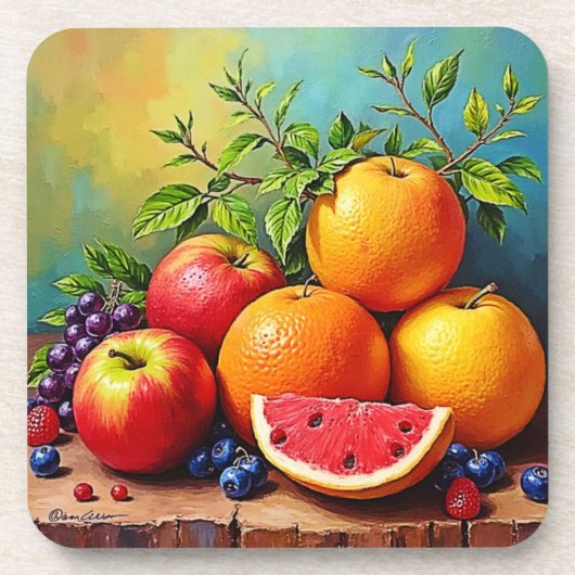 Frisches Obst in perfektem Mix Design Getränkeuntersetzer (Vorderseite)