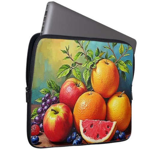 Frisches Obst in perfektem Mix Design Laptopschutzhülle (Vorne Rechts)