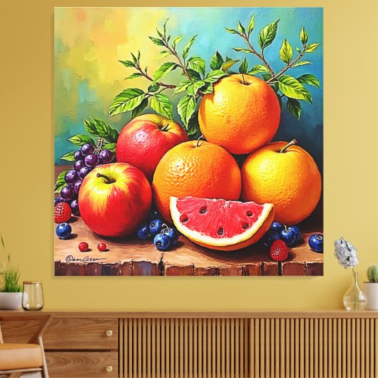 Frisches Obst in perfektem Mix Design Leinwanddruck (Insitu (Wohnzimmer))