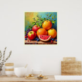 Frisches Obst in perfektem Mix Design Poster (Küche)