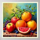 Frisches Obst in perfektem Mix Design Poster (Vorne)