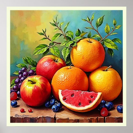 Frisches Obst in perfektem Mix Design Poster (Vorne)