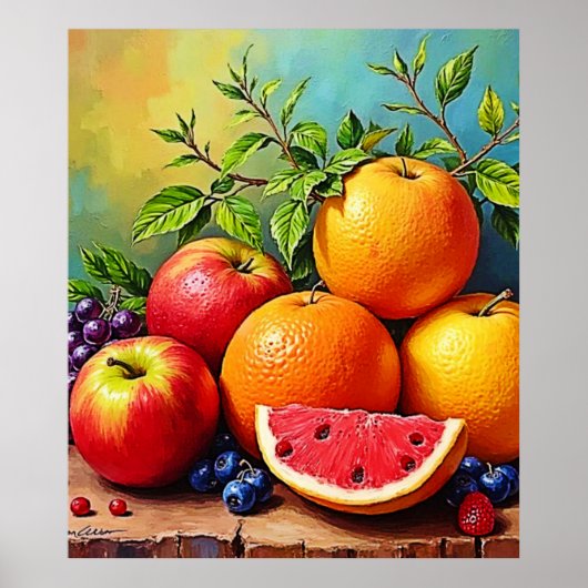 Frisches Obst in perfektem Mix Design Poster (Vorne)